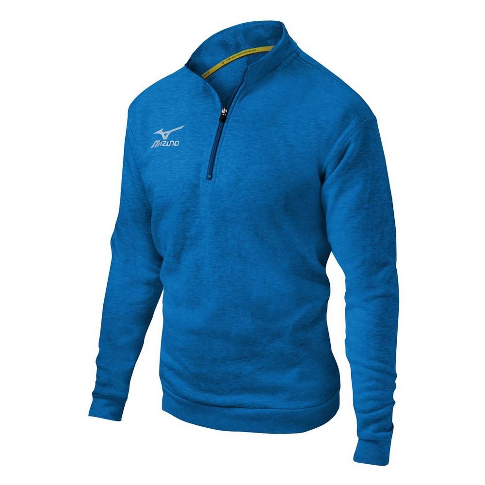 Mizuno 1/2 Zip Fleece Sweatshirt Herr Blå | 206973SCI