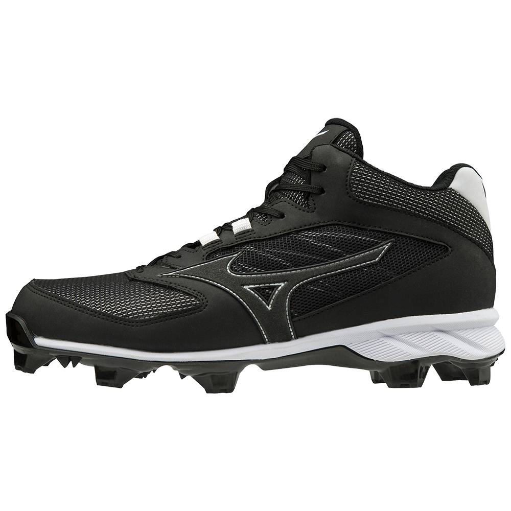 Mizuno 9-Spike Advanced Dominant TPU Mid Molded Baseball Skor Herr Svarta Vita | 219834JDI