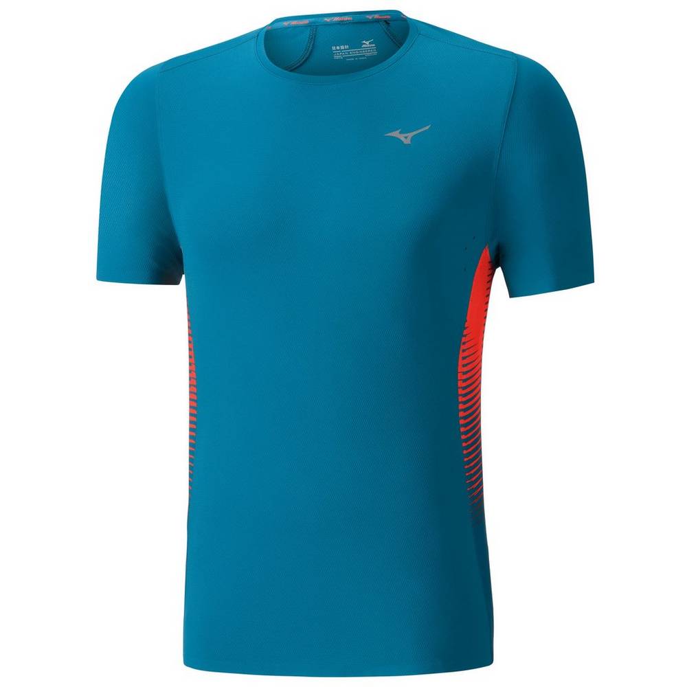 Mizuno AERO 4.0 Löpar T shirts Herr Blå Rosa | 497520CGZ