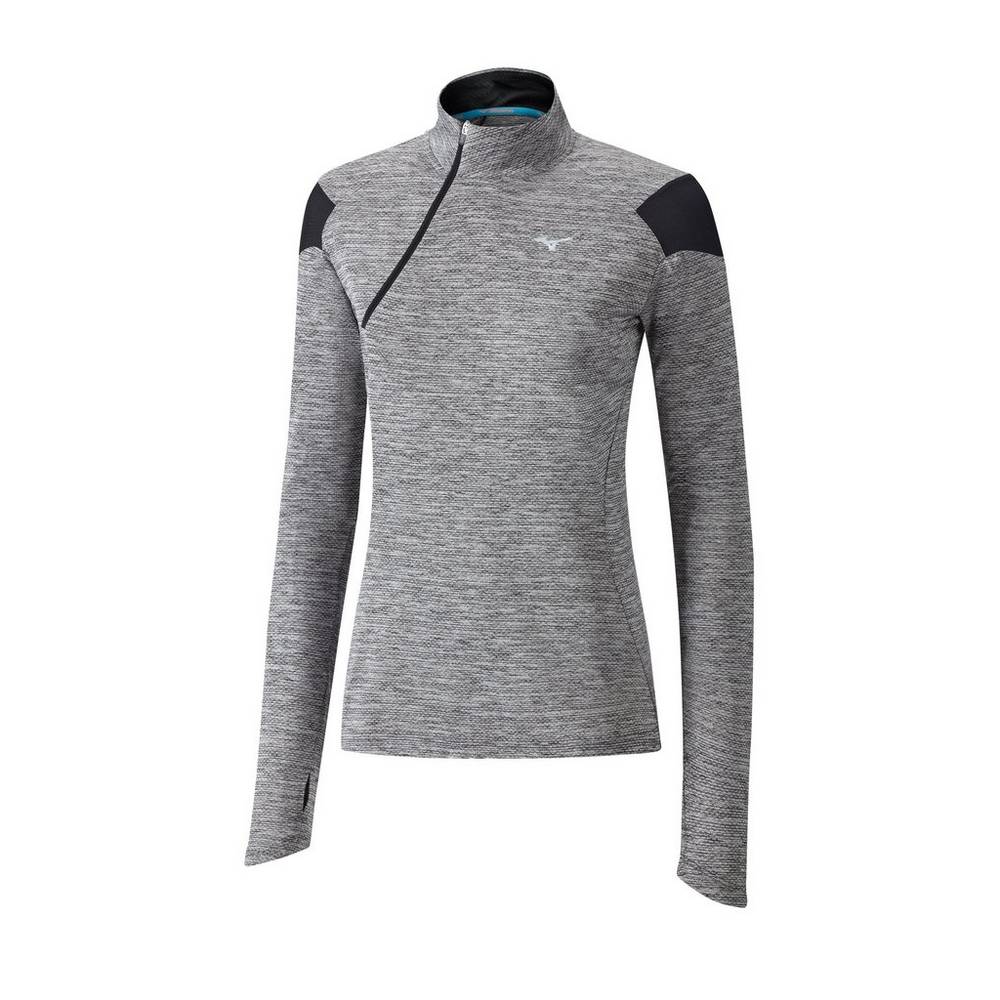 Mizuno ALPHA HALF ZIP Löpar Blast Dam Svarta | 052438EFO