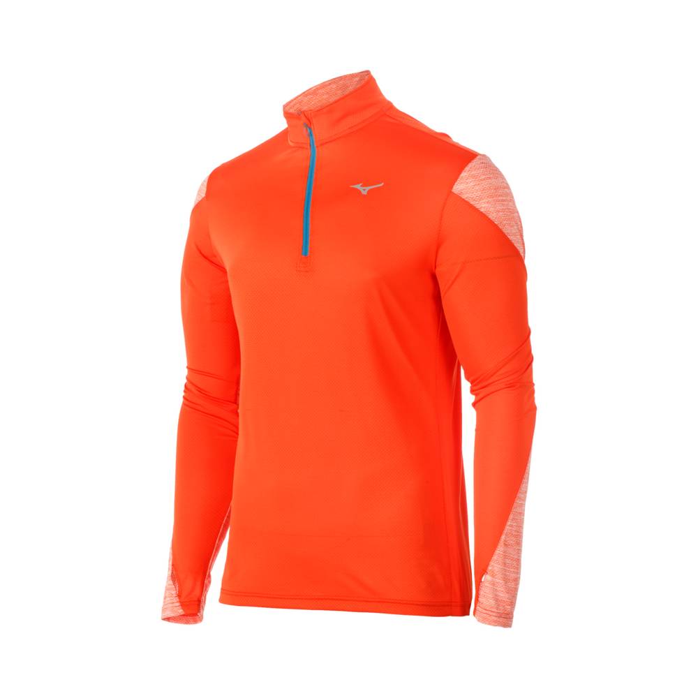 Mizuno ALPHA LONG SLEEVE HALF ZIP 2.0 Löpar Blast Herr Rosa | 691548LYW