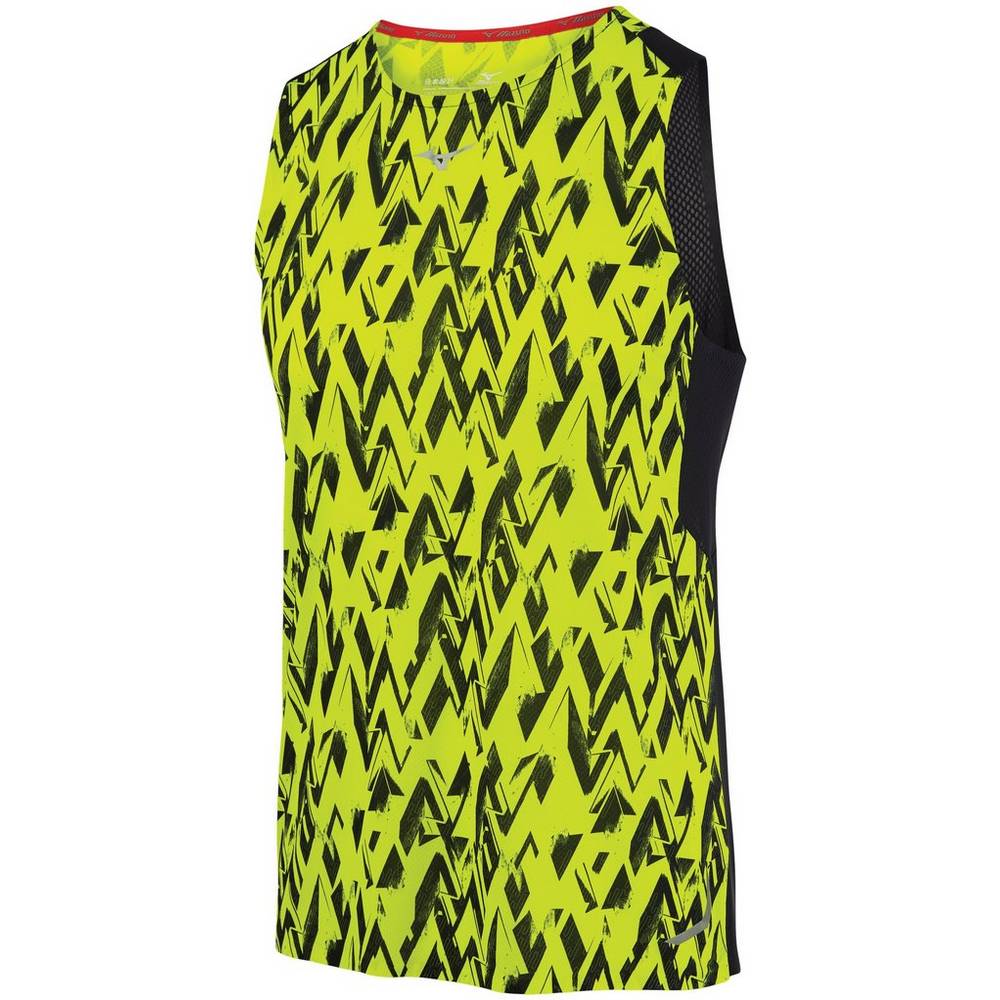 Mizuno Aero Löpar Tank Tops Herr Gula Svarta | 162058LSB