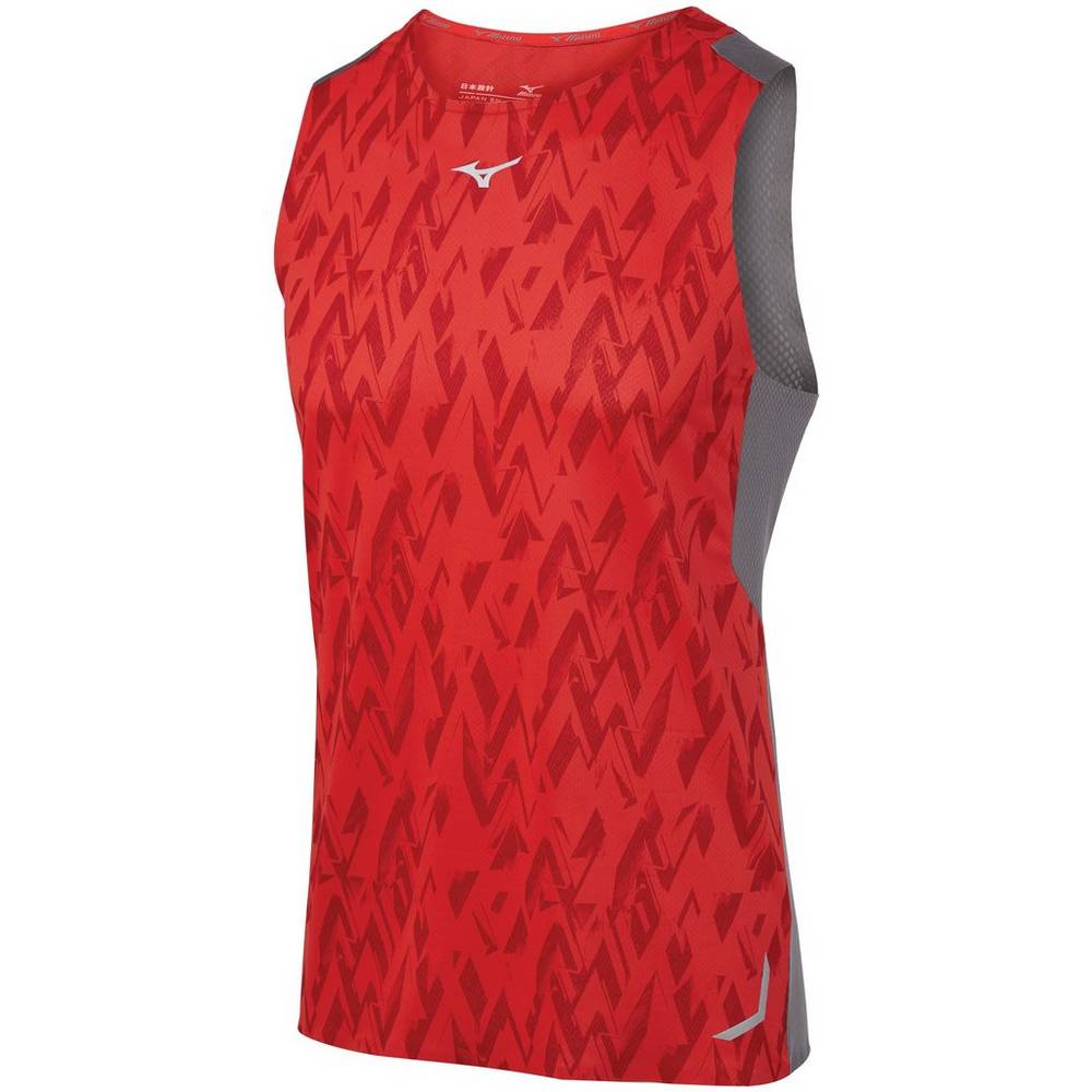 Mizuno Aero Löpar Tank Tops Herr Röda | 357964ZKT