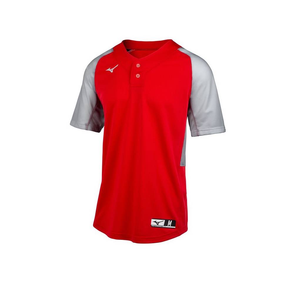 Mizuno Aerolite 2-Button Baseball Jersey Herr Röda Grå | 308951SAP