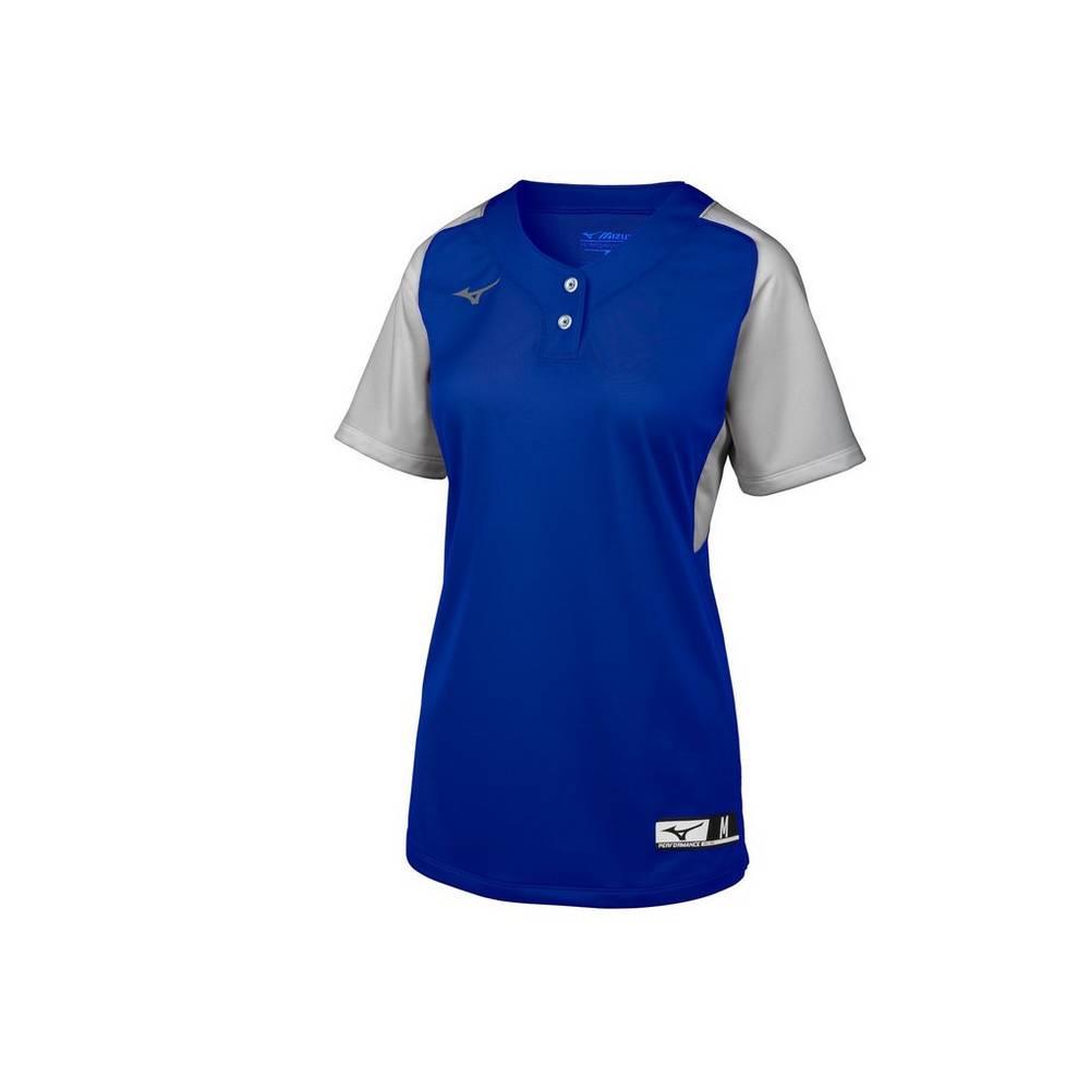 Mizuno Aerolite 2-Button Softball Jersey Dam Kungsblått Grå | 261548OBX