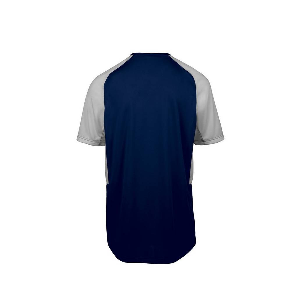 Mizuno Aerolite Crew Baseball Jersey Herr Marinblå Grå | 612538CIE