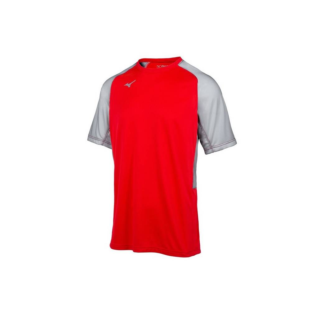 Mizuno Aerolite Crew Baseball Jersey Herr Röda Grå | 896542CLQ