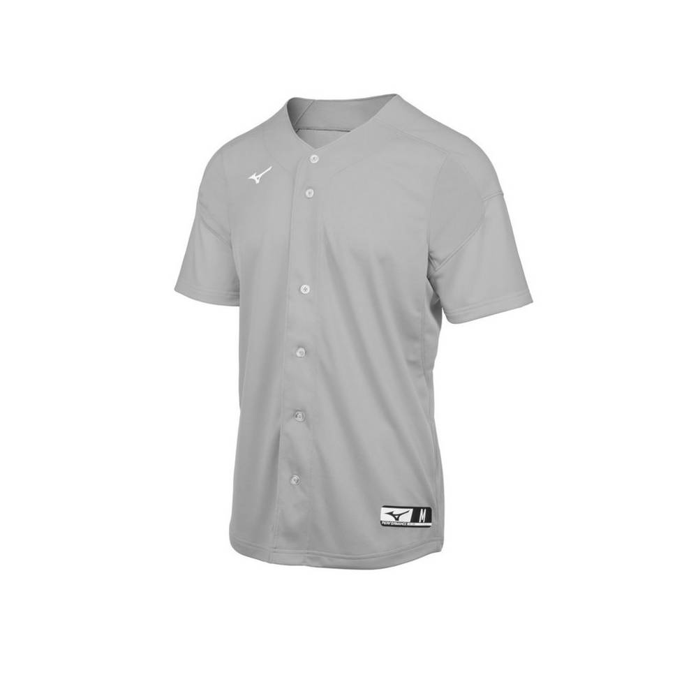 Mizuno Aerolite Full Button Baseball Jersey Herr Grå | 758203JRX