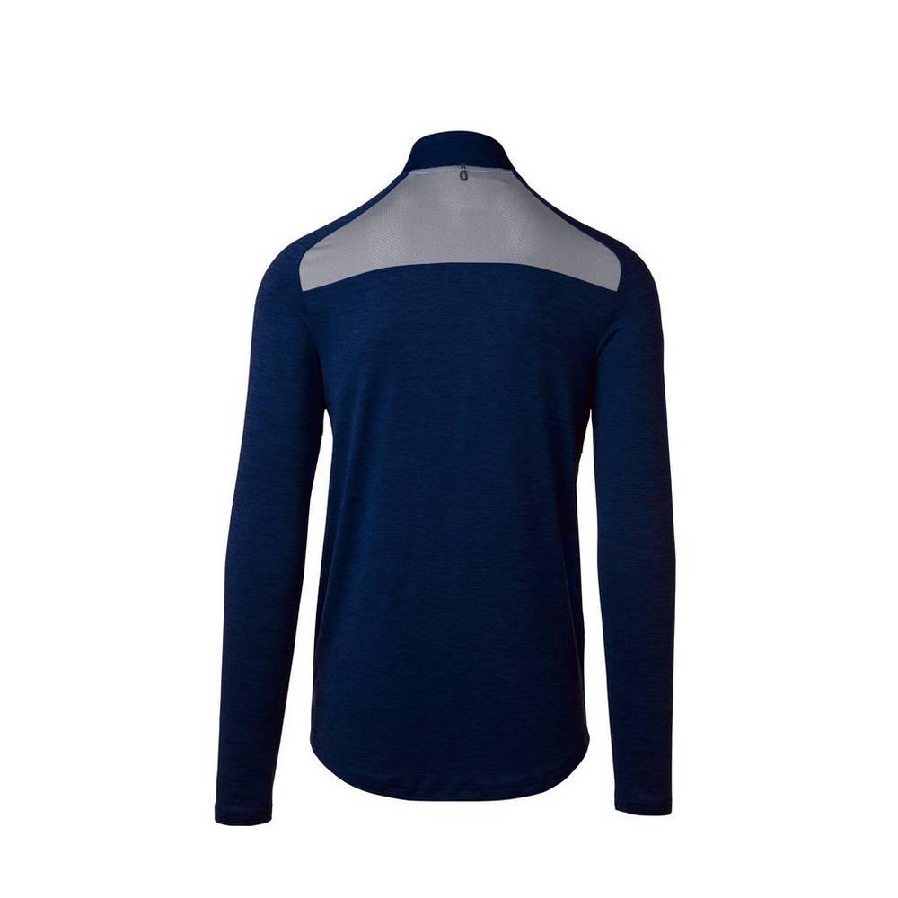 Mizuno Alpha 1/2 Zip Sweatshirt Herr Marinblå | 204675TZM