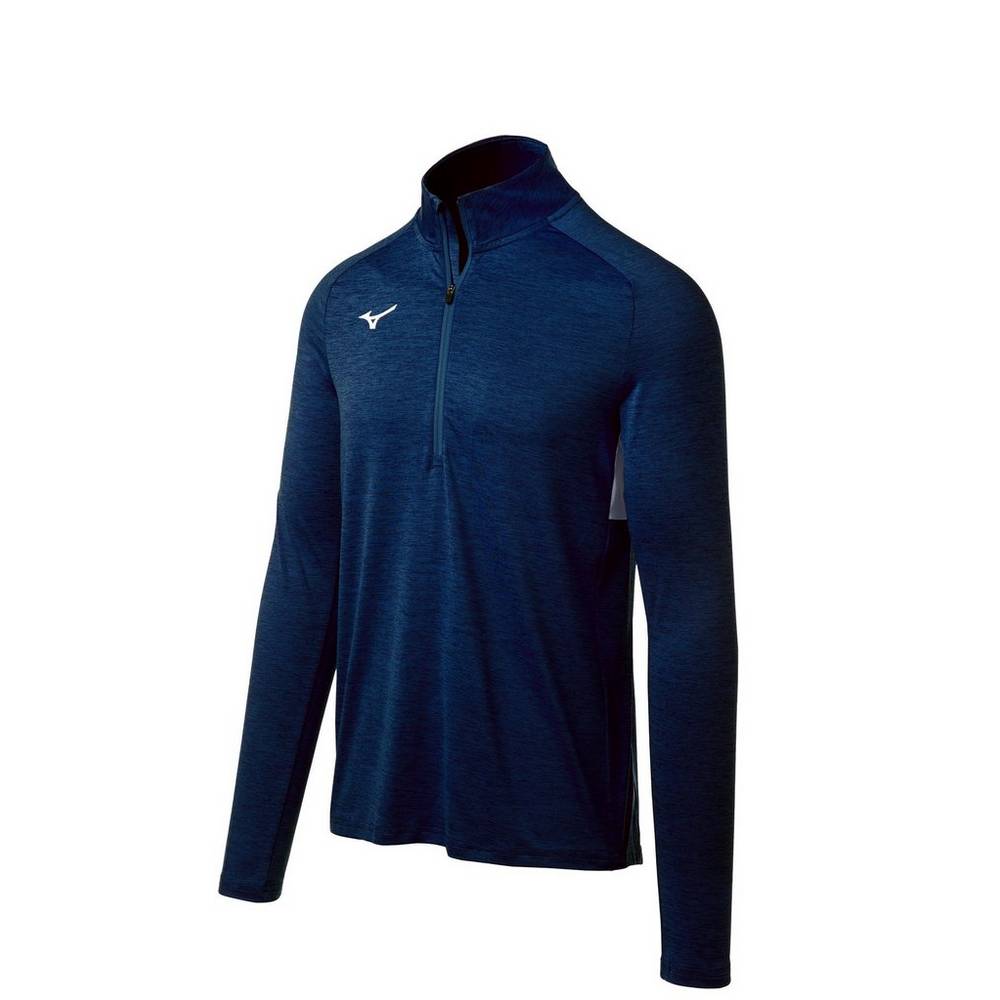 Mizuno Alpha 1/2 Zip Sweatshirt Herr Marinblå | 204675TZM