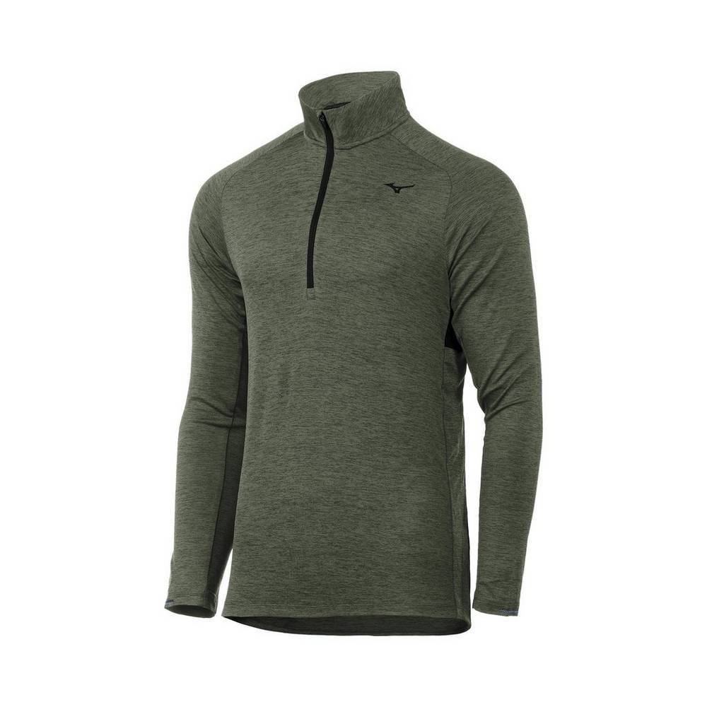 Mizuno Alpha Half Zip Sweatshirt Herr Gröna | 530792KQS