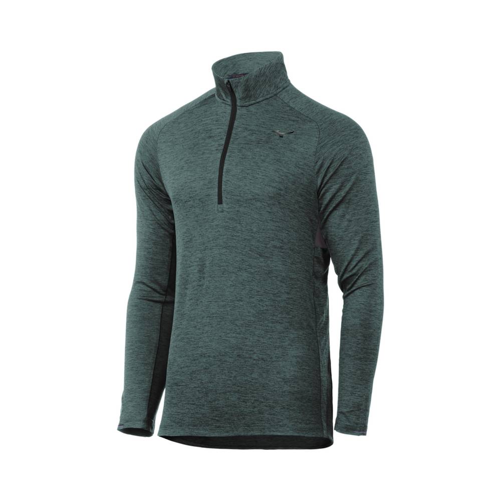 Mizuno Alpha Half Zip Sweatshirt Herr Gröna | 826104DJZ