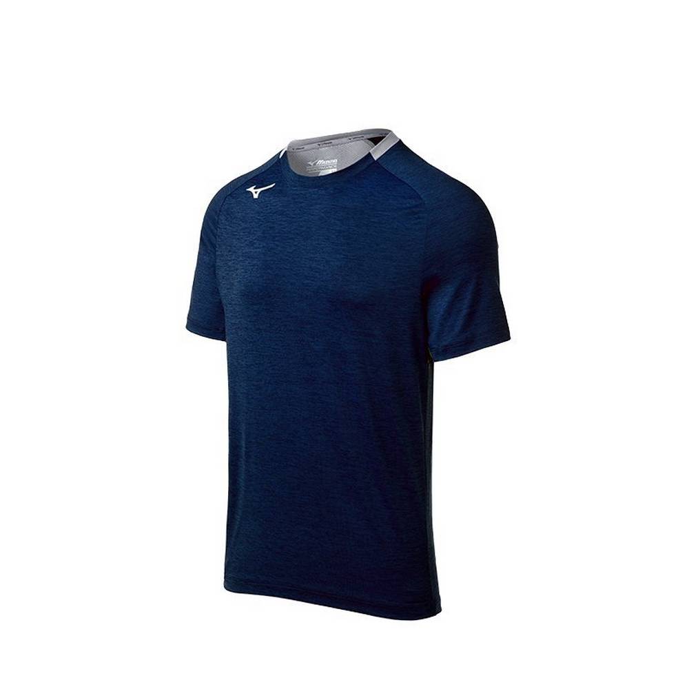 Mizuno Alpha Korta Sleeve T shirts Herr Marinblå | 017345PNE