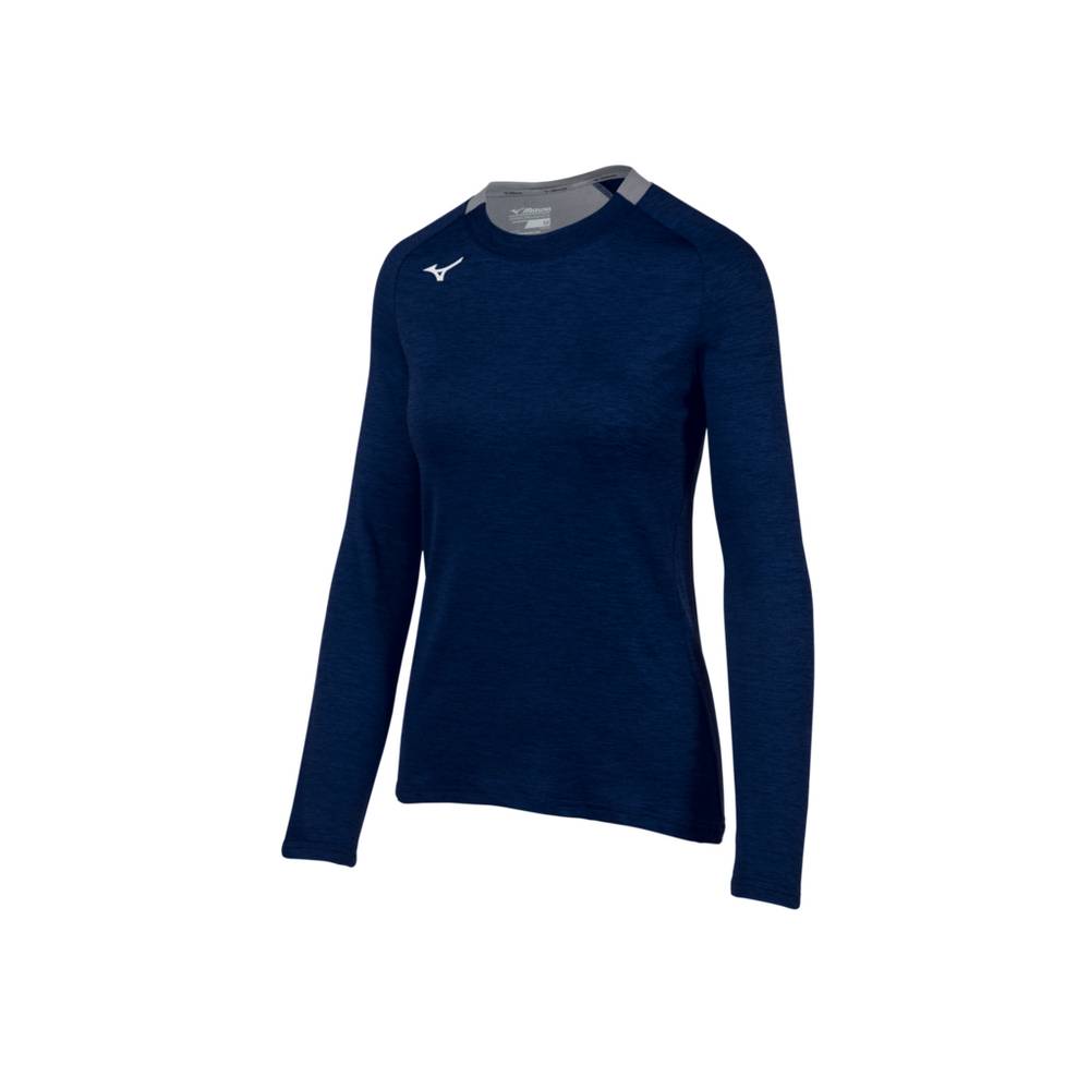 Mizuno Alpha Long Sleeve Blast Dam Marinblå | 945738KFR