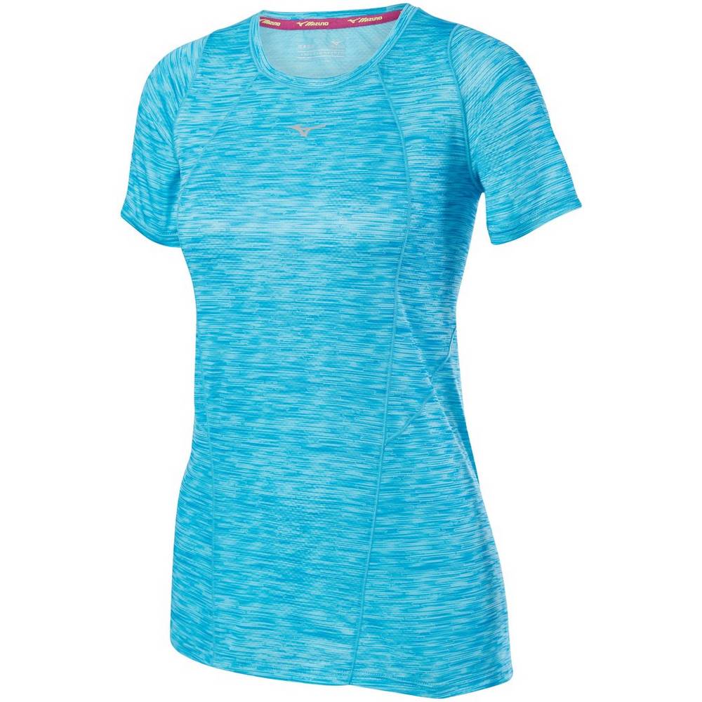 Mizuno Alpha Vent Löpar T shirts Dam Blå Turkos | 160384CZO