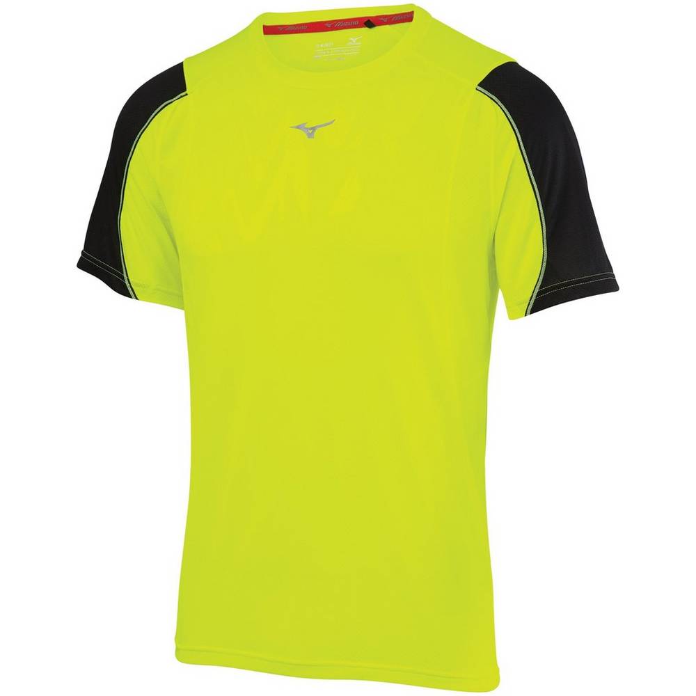 Mizuno Alpha Vent Löpar T shirts Herr Gula Svarta | 175032WOM