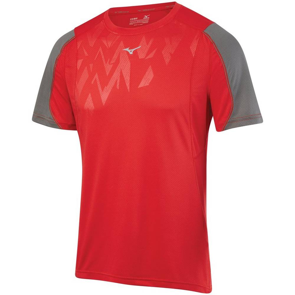 Mizuno Alpha Vent Löpar T shirts Herr Röda | 405273UTO