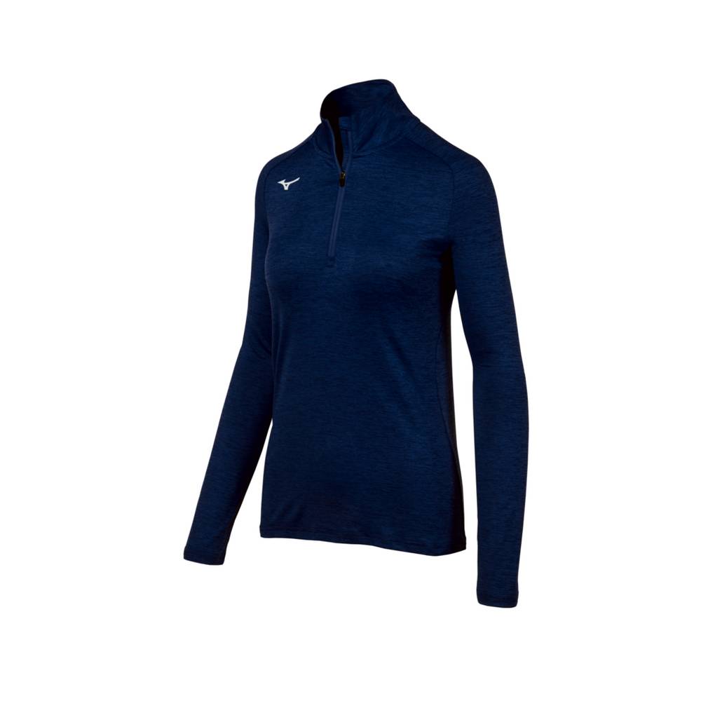 Mizuno Alpha ½ Zip Sweatshirt Dam Marinblå | 537419FDT