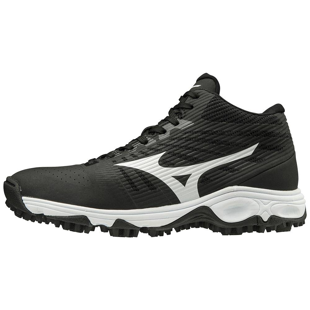 Mizuno Ambition All Surface Mid Turf Baseball Skor Herr Svarta Vita | 570948EQN