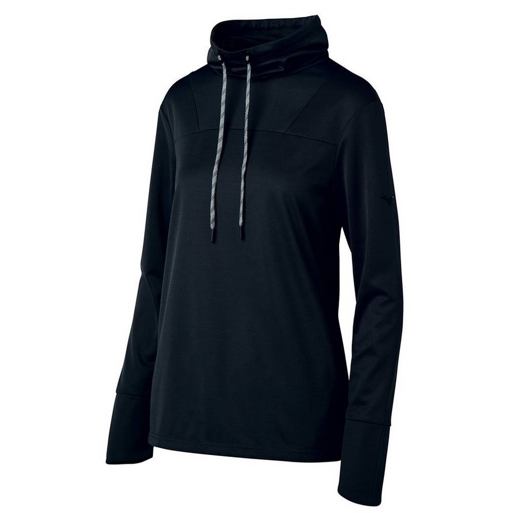 Mizuno April Ross Funnel Neck Sweatshirt Dam Svarta | 087514YRT