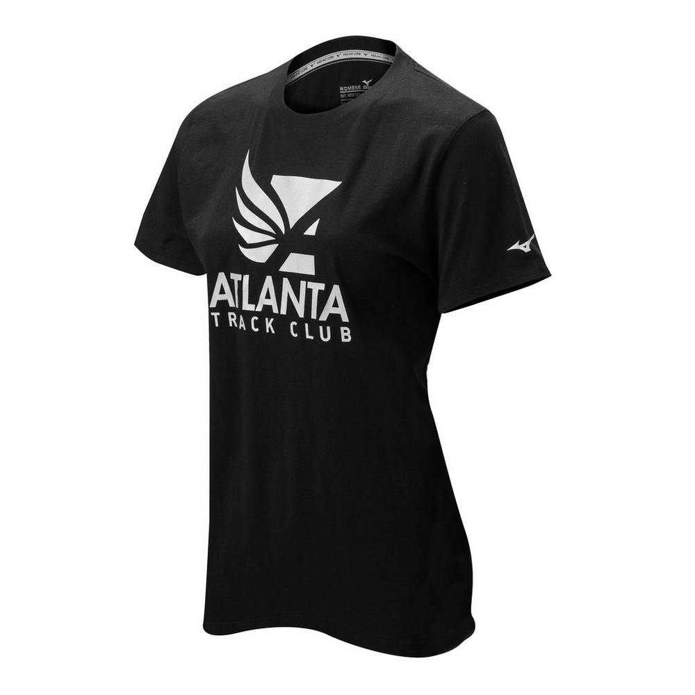 Mizuno Atlanta Track Club Sport Löpar T shirts Dam Svarta | 183509NQU