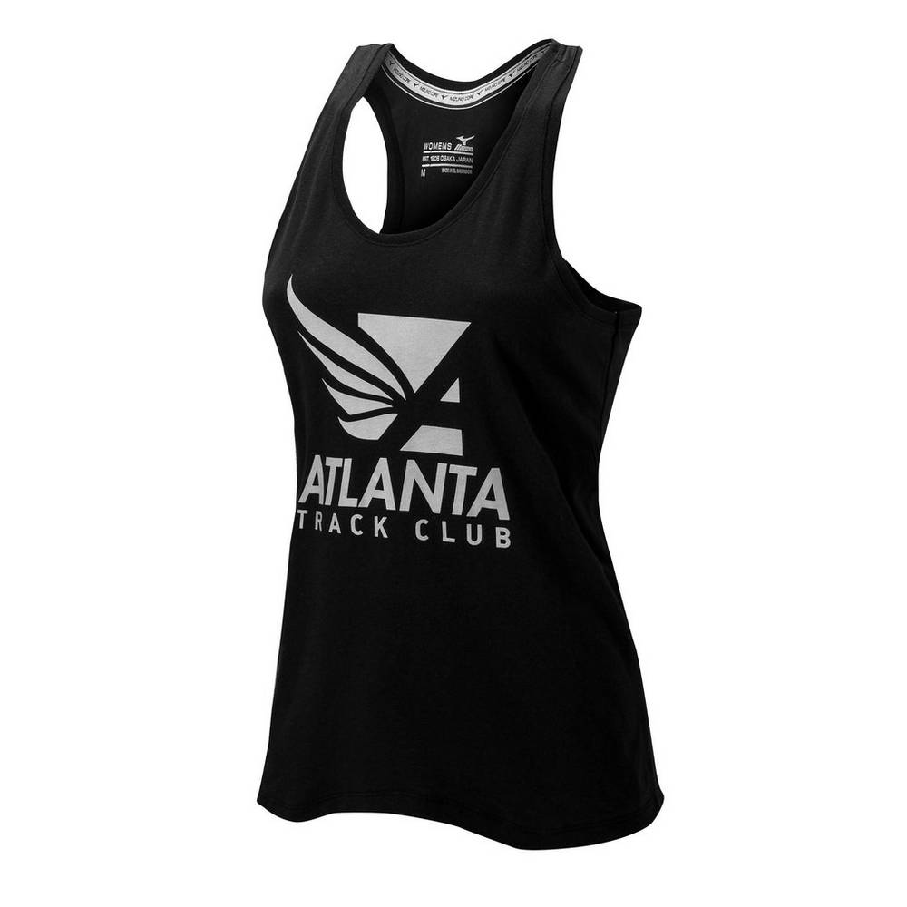 Mizuno Atlanta Track Club Sport Löpar Tank Tops Dam Svarta | 912075WGL