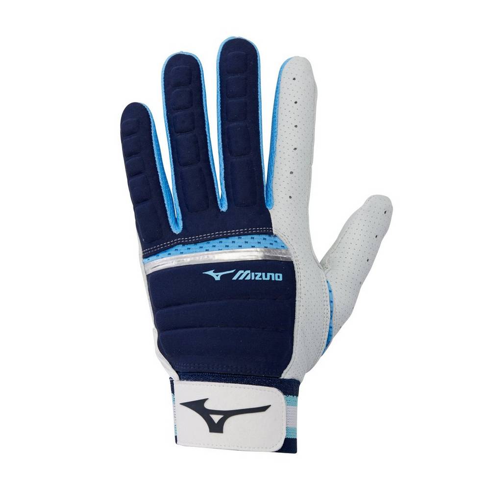 Mizuno B-130 Adult Baseball Batting Handskar Herr Marinblå Ljusblå | 843021XNB