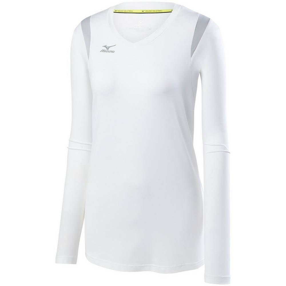 Mizuno Balboa 5.0 Long Sleeve Volleyball Jersey Dam Vita Silver | 165430MCW