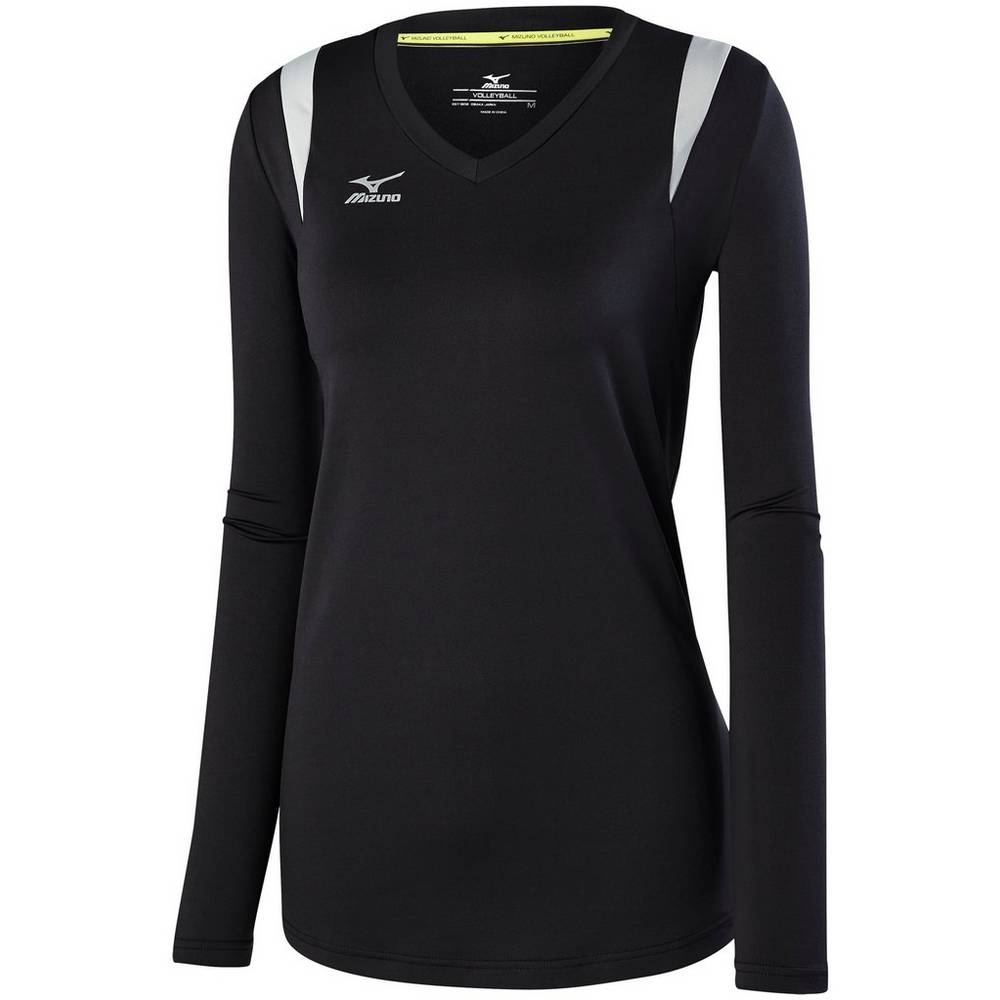 Mizuno Balboa 5.0 Long Sleeve Volleyball Jersey Dam Svarta Silver | 270651FJC