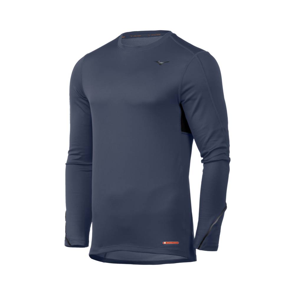 Mizuno Breath Thermo Base Layer Herr Indigo Svarta | 467519YHU