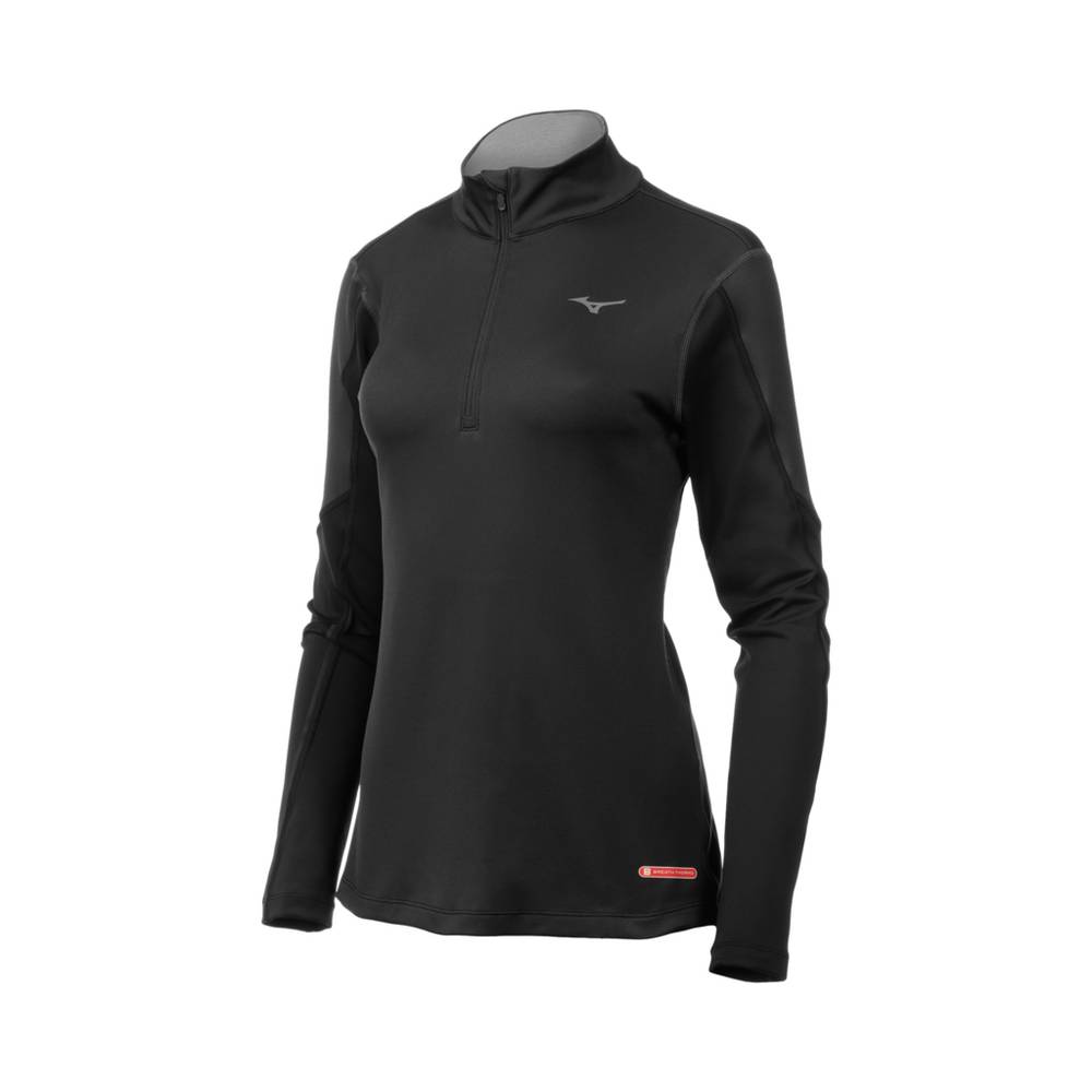 Mizuno Breath Thermo Half Zip Base Layer Dam Svarta | 198546ZFR