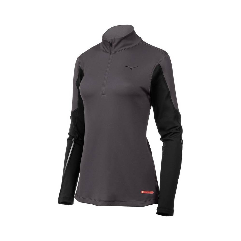 Mizuno Breath Thermo Half Zip Base Layer Dam Grå Svarta | 237086JZA