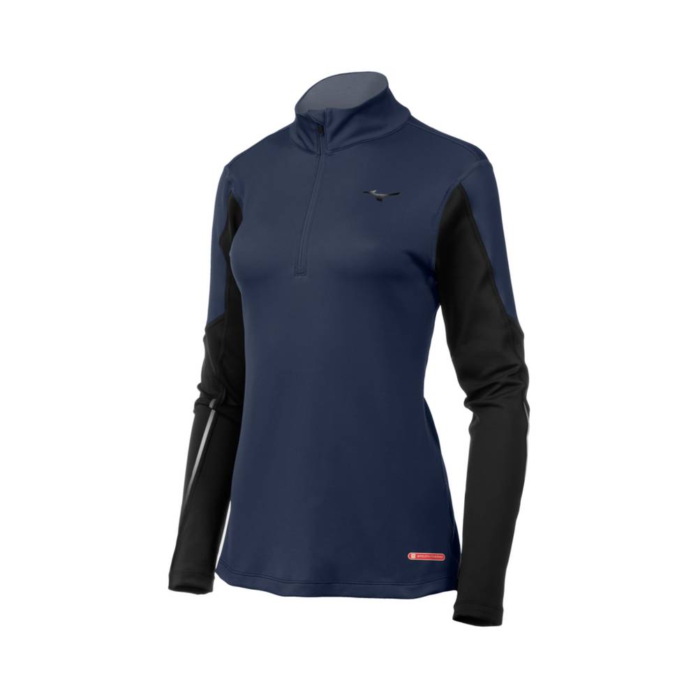 Mizuno Breath Thermo Half Zip Base Layer Dam Indigo Svarta | 543102OTS