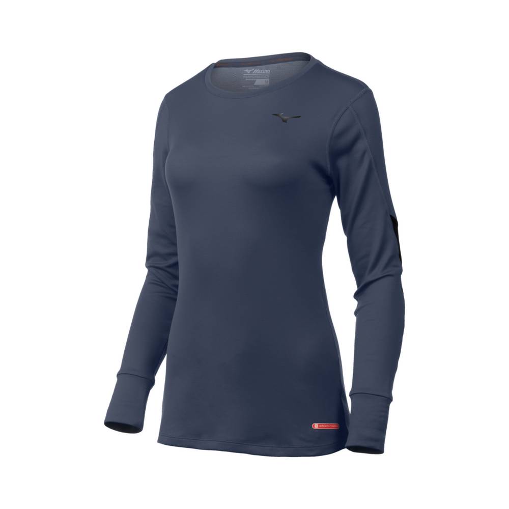 Mizuno Breath Thermo Long Sleeve Base Layer Dam Indigo Svarta | 426981YFD