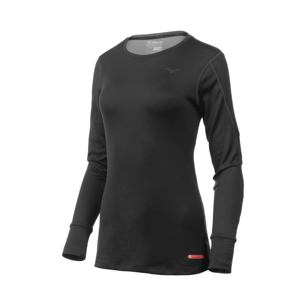 Mizuno Breath Thermo Long Sleeve Base Layer Dam Svarta | 514086EPF