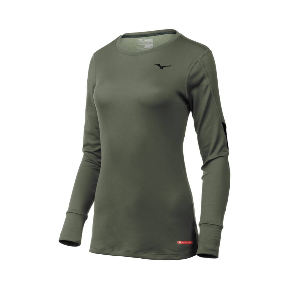 Mizuno Breath Thermo Long Sleeve Base Layer Dam Gröna | 870425UJT