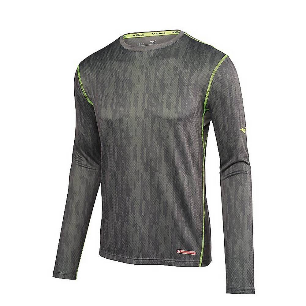 Mizuno Breath Thermo Löpar Base Layer Herr Grå Gula | 483651RUL