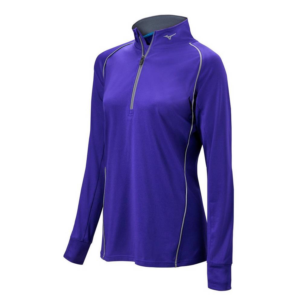 Mizuno Comp 1/2 Zip Long Sleeve Sweatshirt Dam Lila | 697134XOK