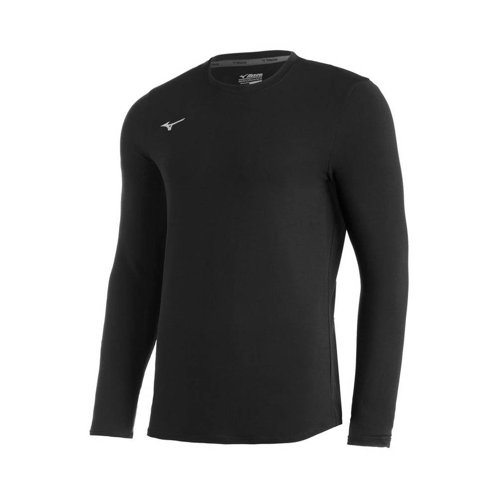 Mizuno Comp Diamond Long Sleeve Crew Baseball Blast Herr Svarta | 021975KGX