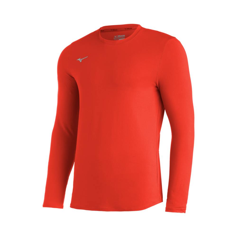 Mizuno Comp Diamond Long Sleeve Crew Baseball Blast Herr Orange | 165790YFR