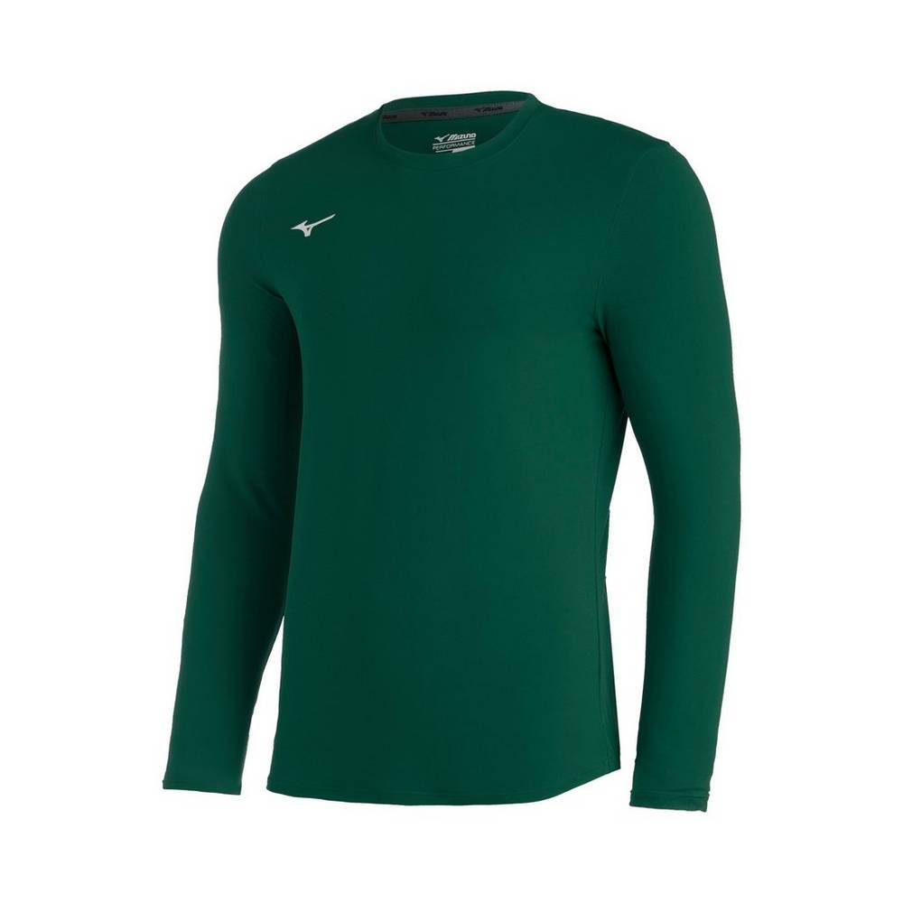 Mizuno Comp Diamond Long Sleeve Crew Baseball Blast Herr Gröna | 176485GQB