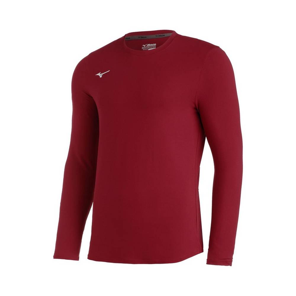 Mizuno Comp Diamond Long Sleeve Crew Baseball Blast Herr Vinröda | 561827UJS