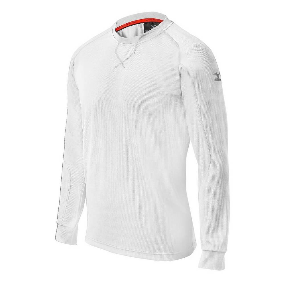 Mizuno Comp Long Sleeve Tränings Shirt Baseball Blast Herr Vita | 013256KNS