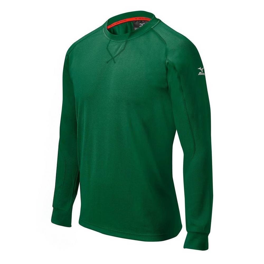 Mizuno Comp Long Sleeve Tränings Shirt Baseball Blast Herr Gröna | 146037GJP