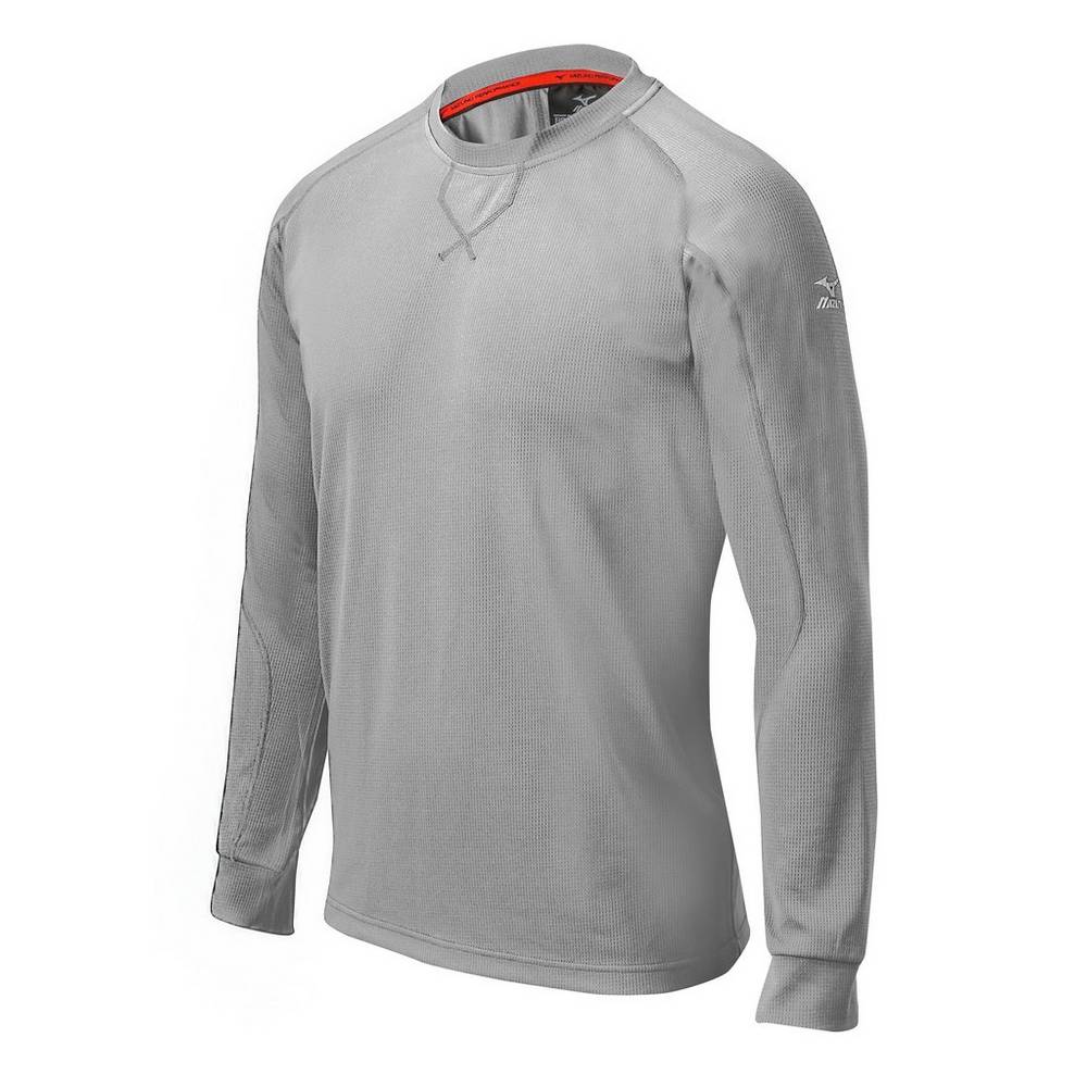 Mizuno Comp Long Sleeve Tränings Shirt Baseball Blast Herr Grå | 476109KGY