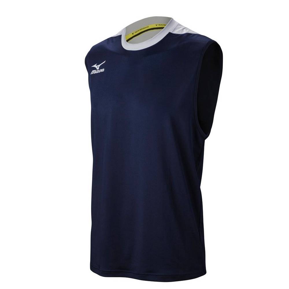 Mizuno Cutoff Jersey Herr Marinblå Silver | 487310OZC