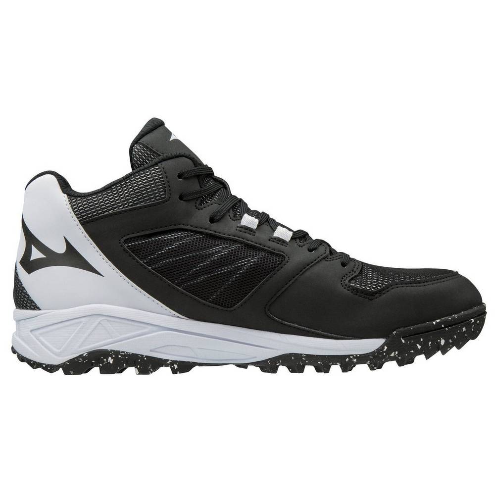 Mizuno Dominant All Surface Mid Turf Baseball Skor Herr Svarta Vita | 026597QWB