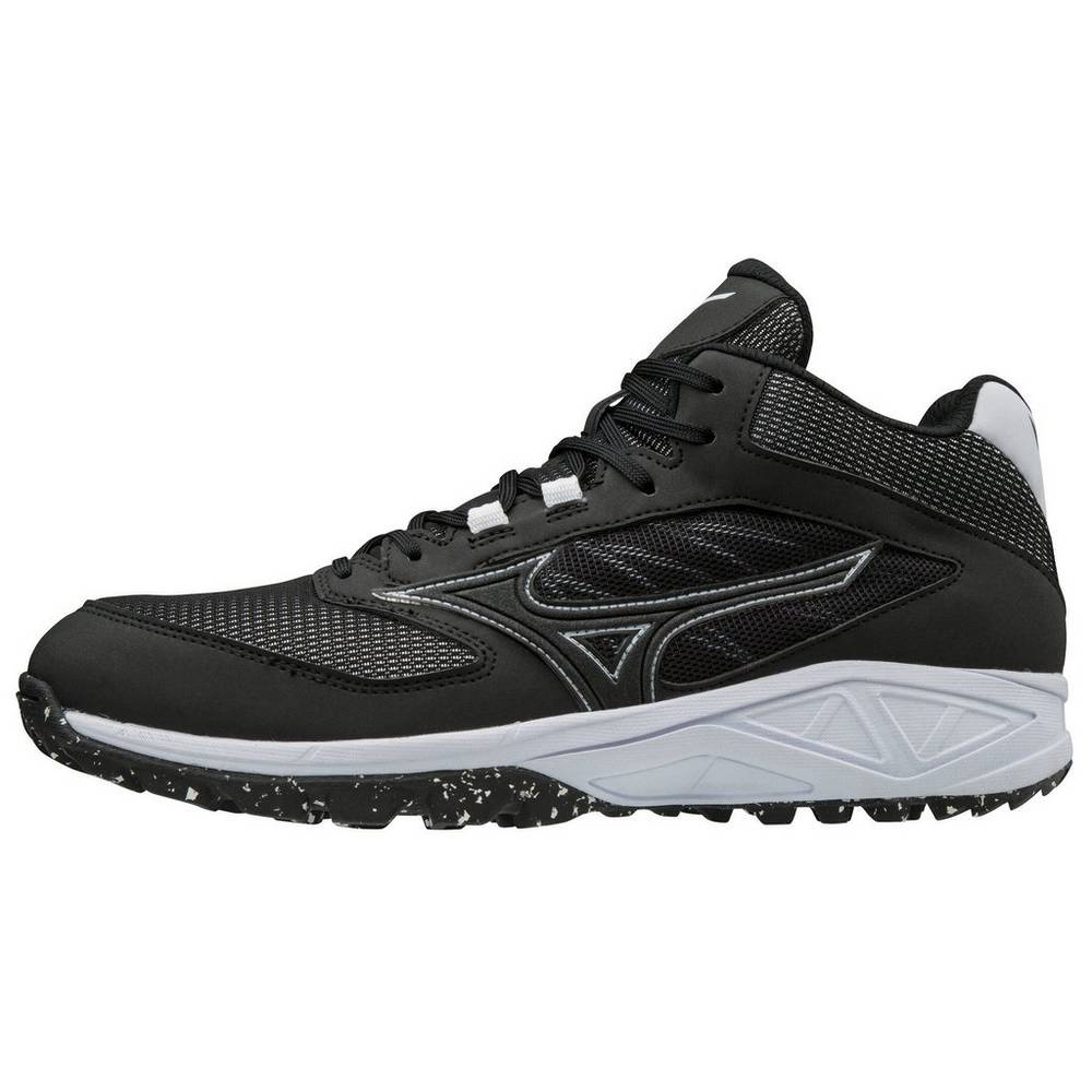 Mizuno Dominant All Surface Mid Turf Baseball Skor Herr Svarta Vita | 026597QWB