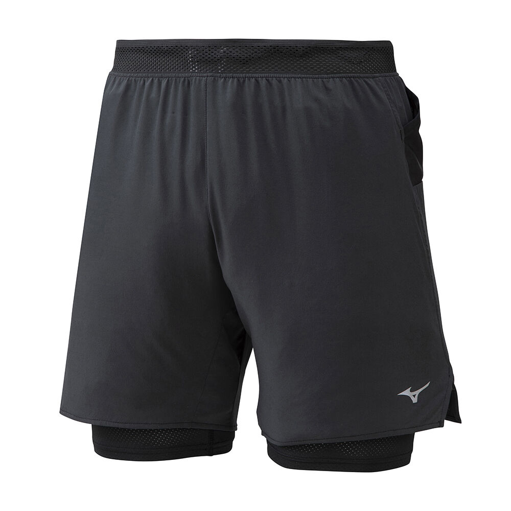 Mizuno ER 7.5 2in1 Löpar Shorts Herr Svarta | 462837LJH