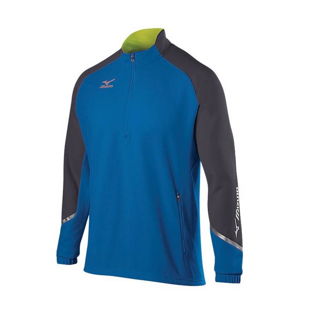 Mizuno Elite 1/2 Zip Sweatshirt Herr Kungsblått Grå | 946082ZQN